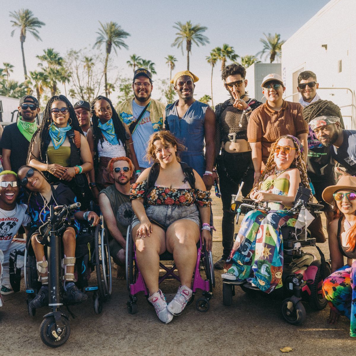 group of Coachella fans, including Accessible fans